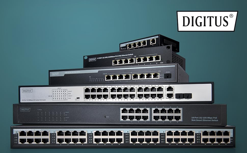 DIGITUS Gigabit NetzwerkSwitch 10 Zoll 8 Ports