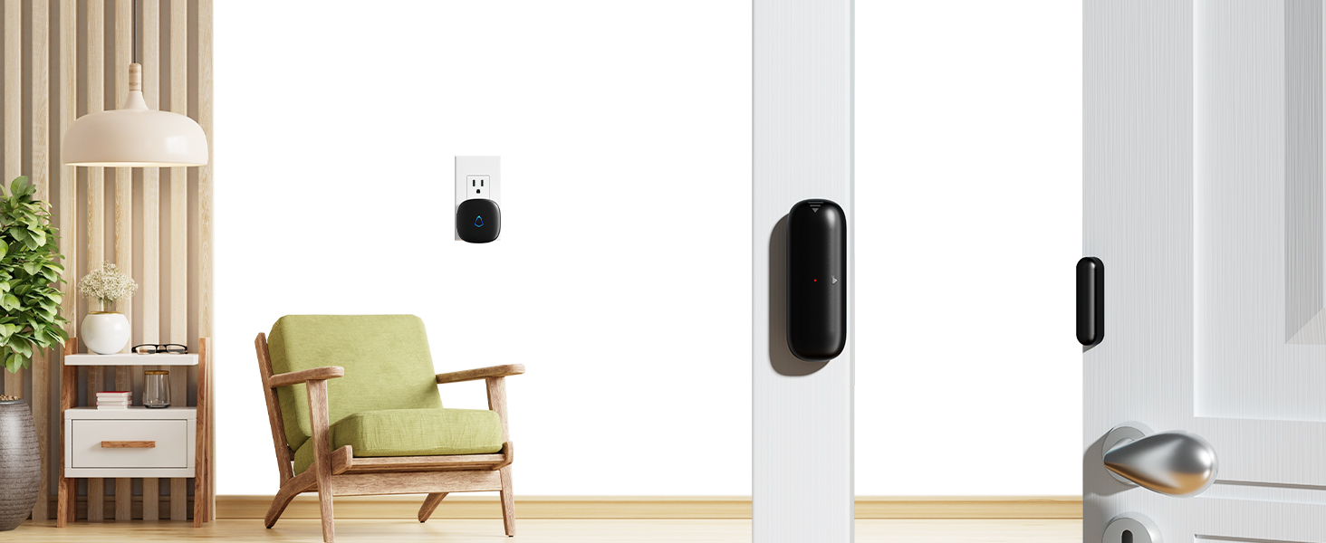 SECRUI Door Chime, Wireless Door Window Open Contact Sensor with 500FT