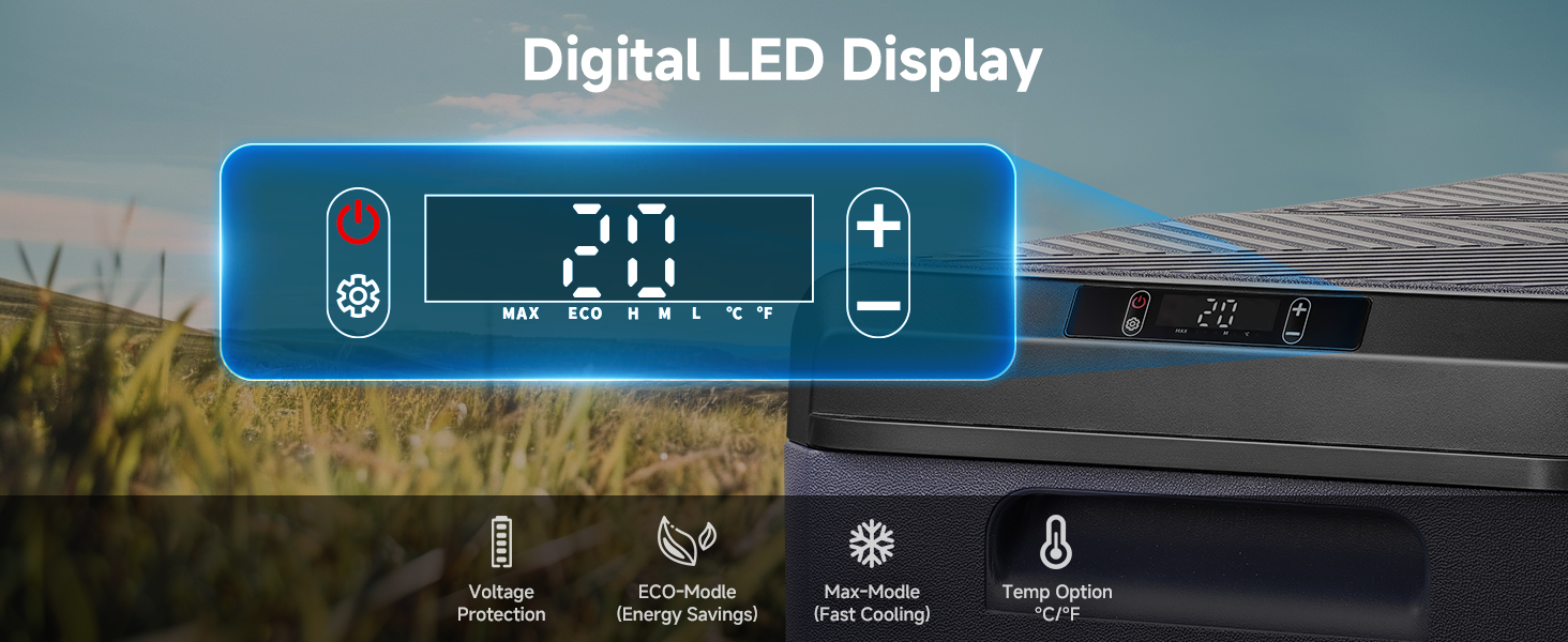 ice box cooler with led display