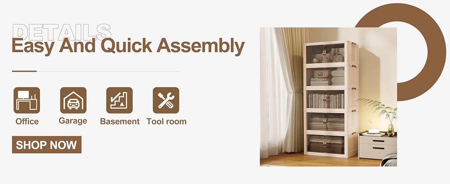 136Gal（543Qt） Stackable Storage Bins Folding Collapsible