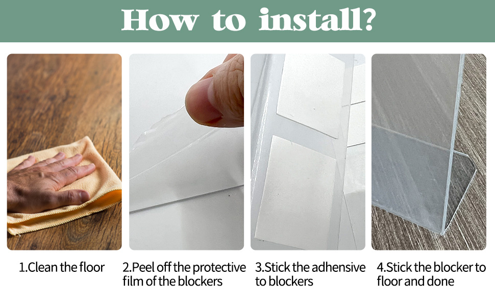 HFYZZ 5 Pieces Under Bed Blocker Clear Under Couch Blocker