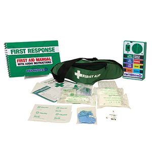 First aid talking guide kit