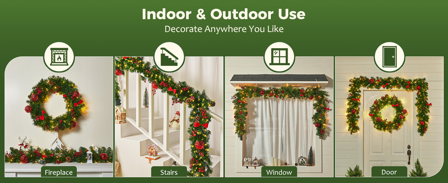 christmas garland for stairs railing
