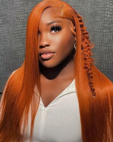 Colored Human Hair Lace Front Wig Full Brazilian Girl Gift Hair 180% Density Curly Lace Closure