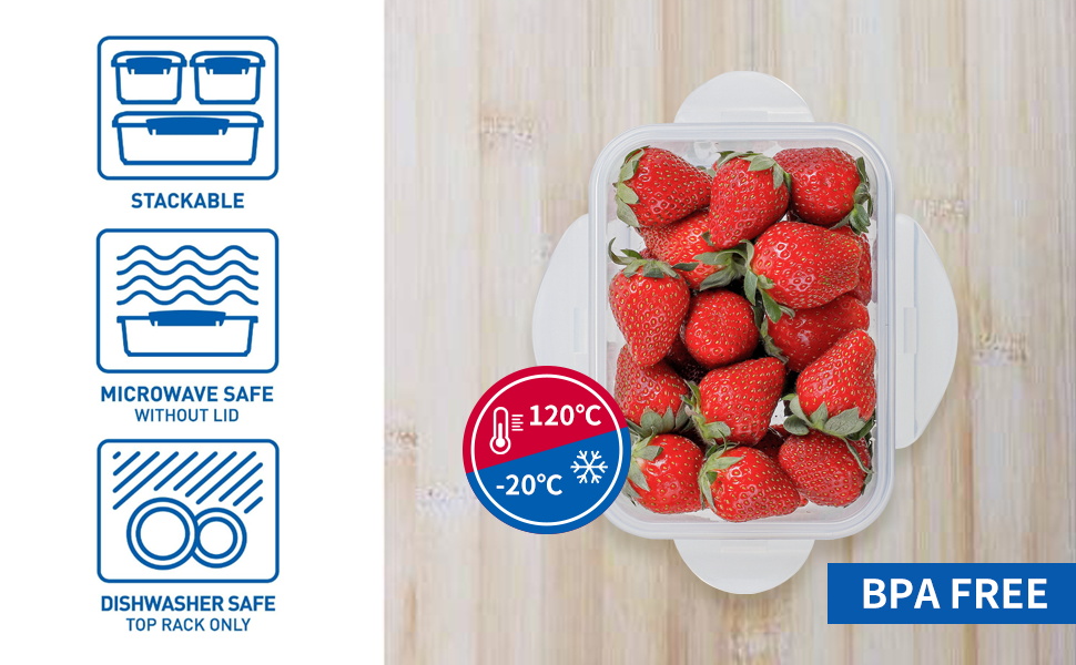 EASYLOCK 6Pack 500ML Food Storage Containers with Lids Airtight, Meal