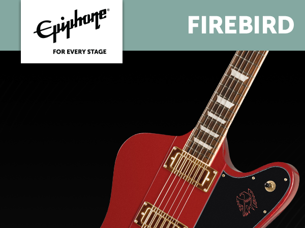 Amazon.com: Epiphone EXCLUSIVE Firebird, Ruby Red with Gold