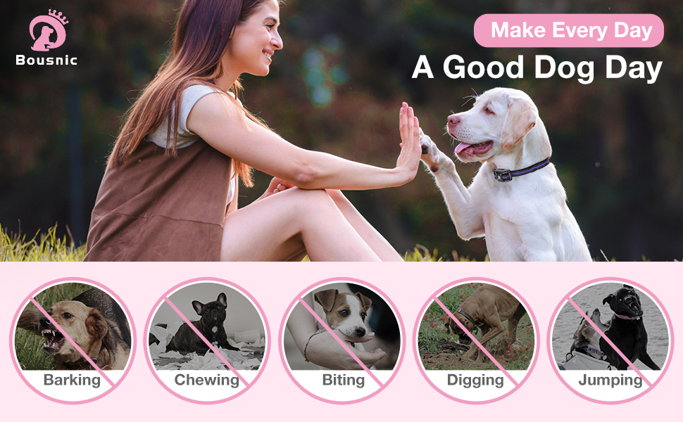 Bousnic Dog Shock Collar 3300Ft Dog Training Collar with