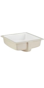 ●MSH Destin White Square Porcelain Undermount Bathroom Sink