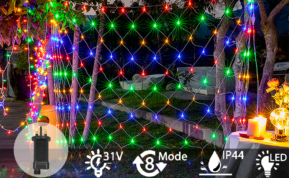 SAILUN LED Net Lights 3m x 2m Christmas Net Lights 250 LED Mains