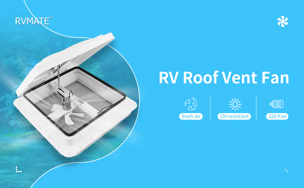 RVMATE 14" RV Roof Vent Fan for RV/Camper/Trailer, RV Roof