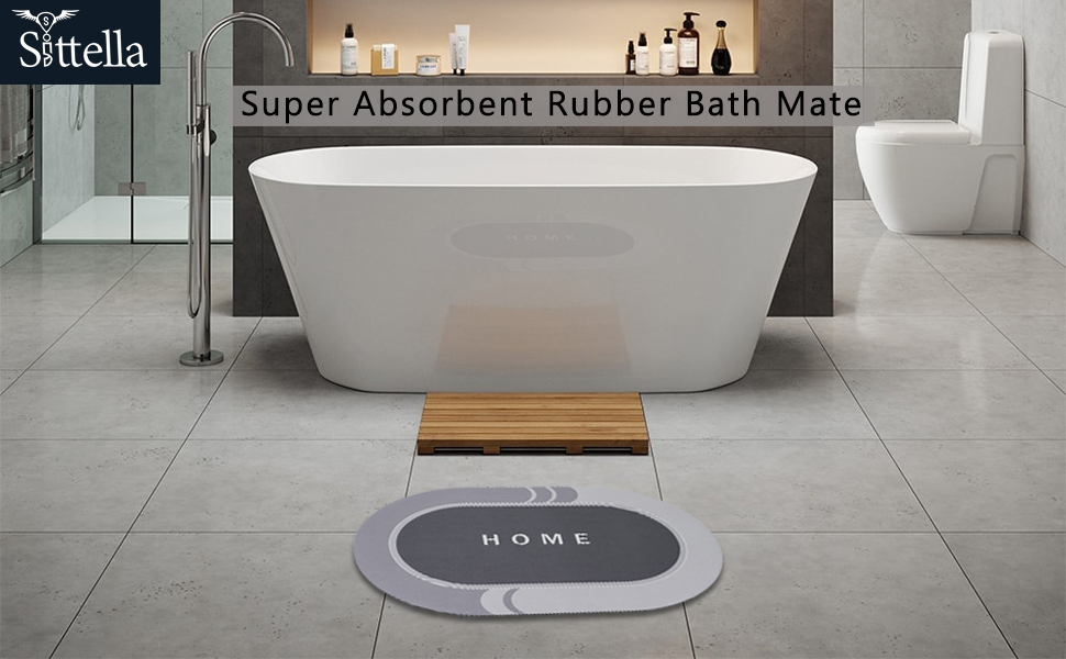 SITTELLA® Soft Silicone 3 mm Home Print Bathroom Mat Water Soaking
