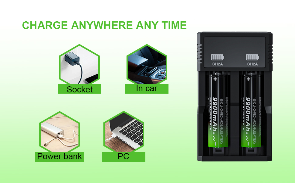 18650 Rechargeable Battery 3.7 Volt Large Capacity 9900mAh