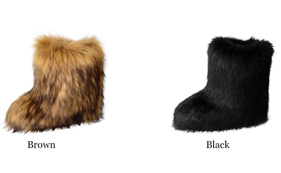 靴 FVVO fur boots Amazon.com | Popchrio Women's Faux Fur Boots Winter Warm