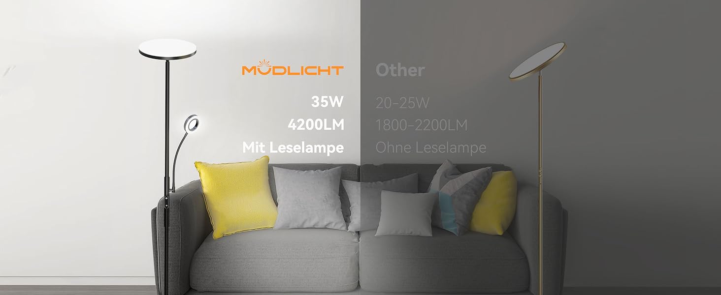 Deckenfluter LED mit Leselampe