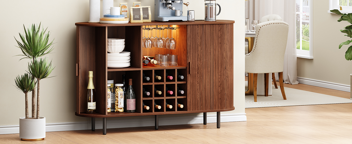 Wine Bar Cabinet with LED Light