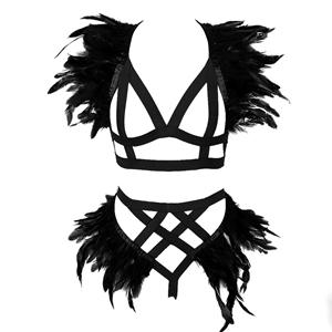 Harness Bra Set+Black