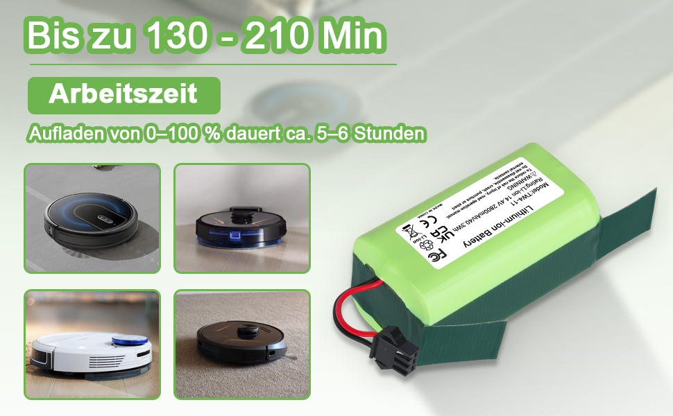 KUNLUN 14.4V 2800mAh Akku für Eufy RoboVac G10 G20 G30 G35 G40 Hybrid, für RoboVac 11 11S 11S