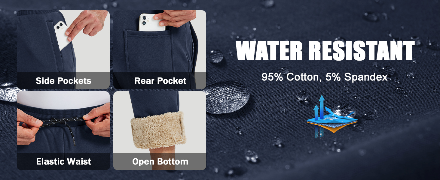 fleece lined sweatpants men