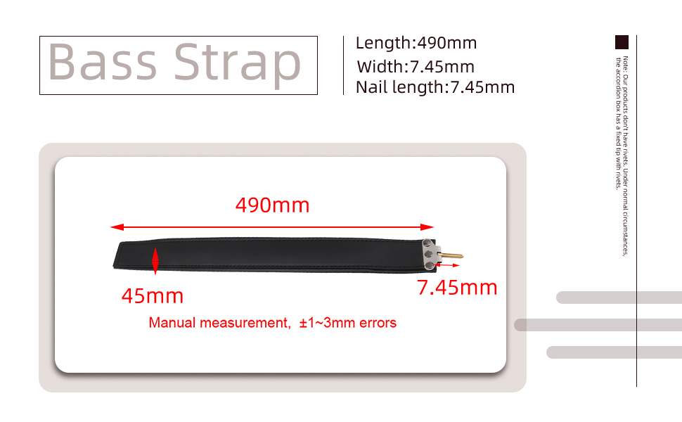 Lovermusic 490x45x7.45mm Thickened Black Color Bass Left