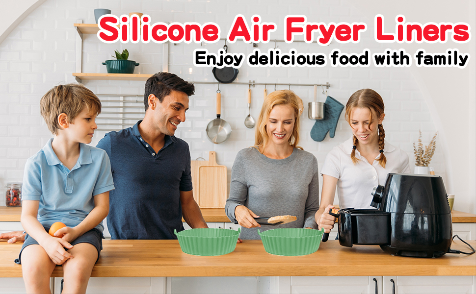 Silicone Air Fryer Liner,Large 10"/25cm Air Fryer Silicone Pot,Reusable