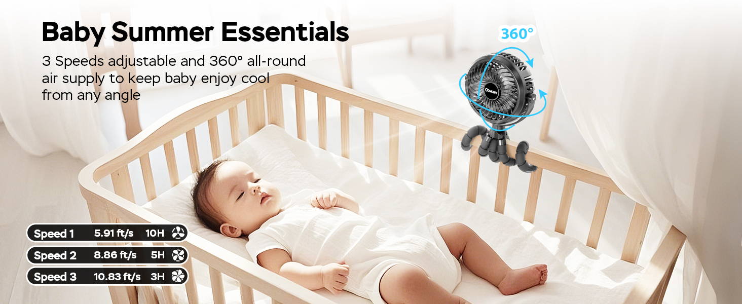 stroller fan clip on