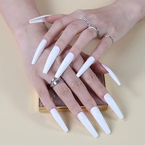 White Press on Nails