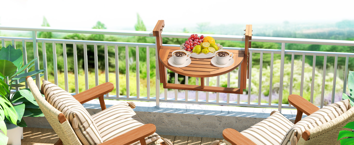 Acacia Wood Balcony Table