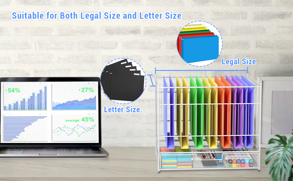Hanging File Folders Frame with Sliding Drawer Legal/Letter