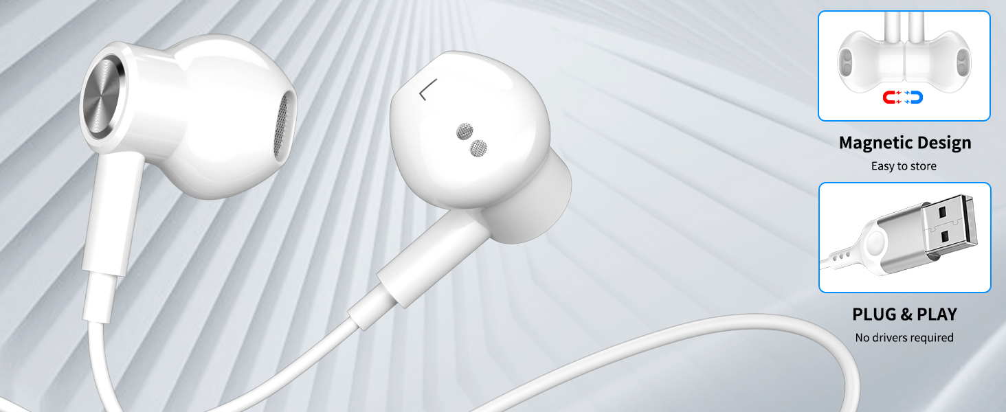 usb earbuds with microphone for pc