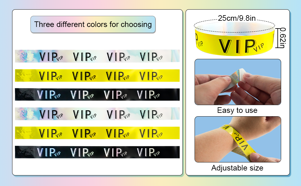 Succwoah VIP Plastic Wristbands 1000 Count Disposable