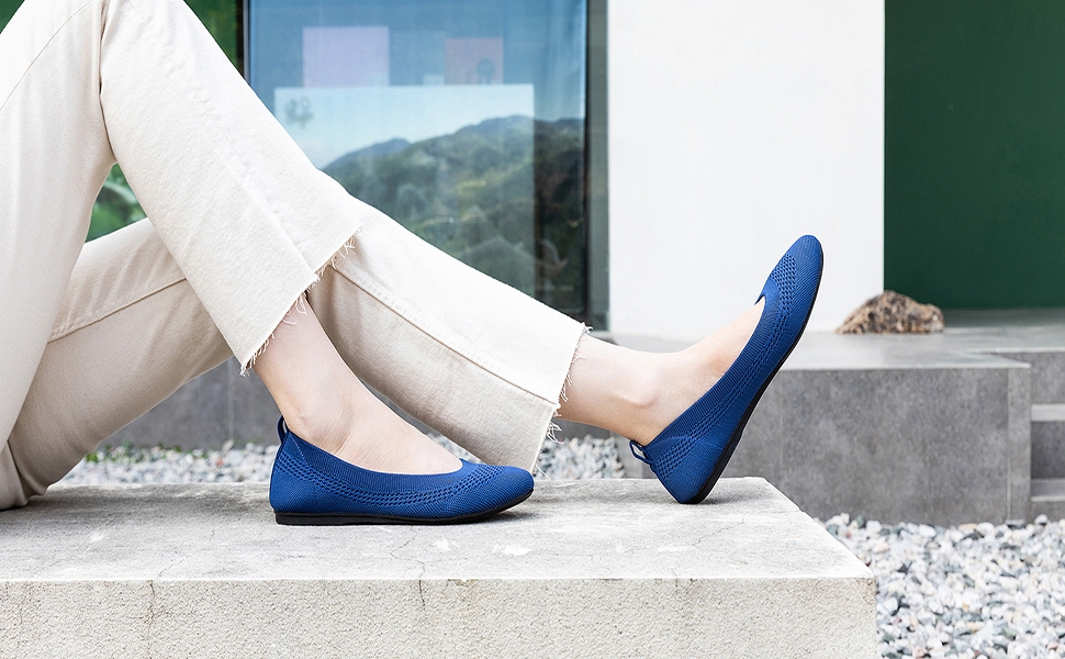 blue flat shoes