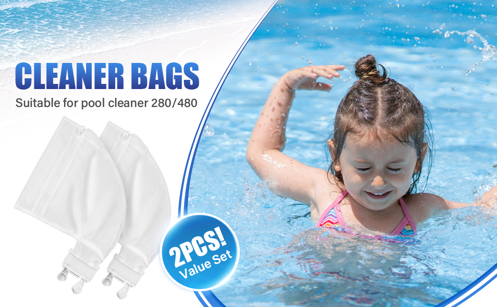 muscccm 2 Packs for Polaris 280 480 Pool Cleaner Bags
