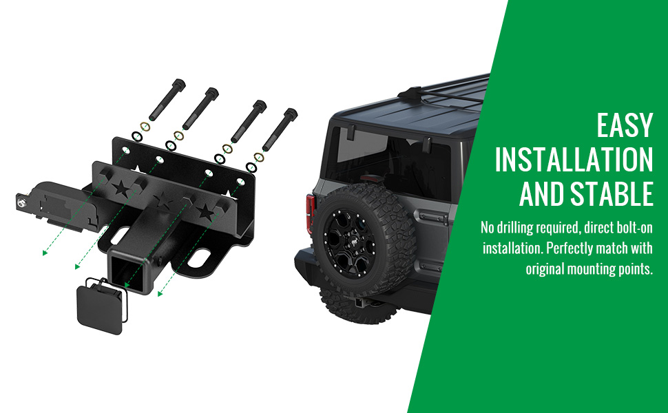 RbhAuto 2" Towing Trailer Hitch Receiver, Class 3 Rear