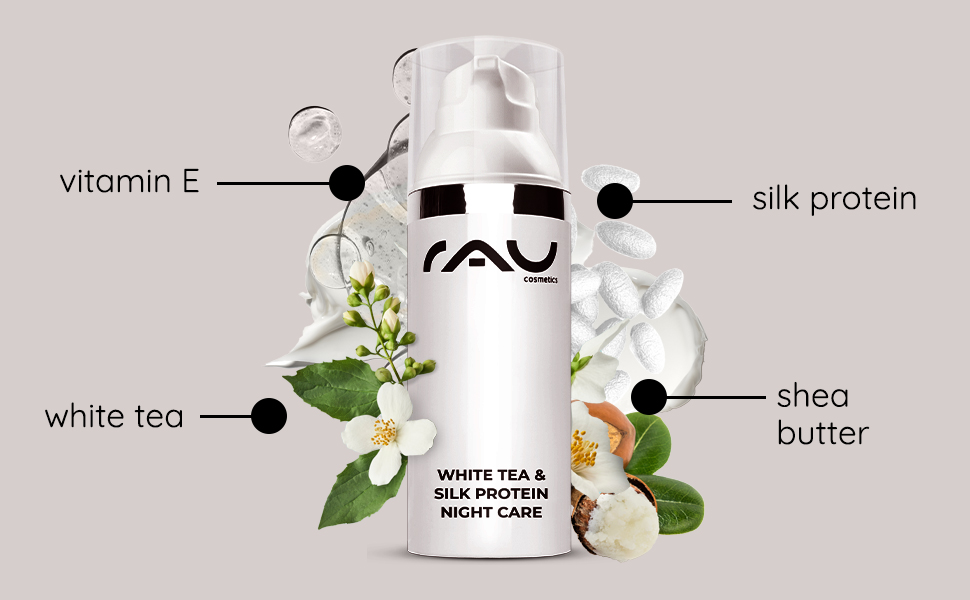 rau cosmetics white tea silk protein night care skin care nourishing night cream