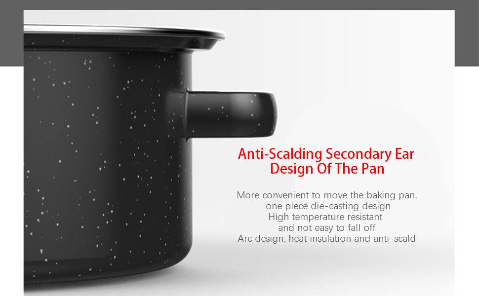 Enamel Oval Roaster, Oval Self Basting Roaster Roasting Pan with Bottom Add Water