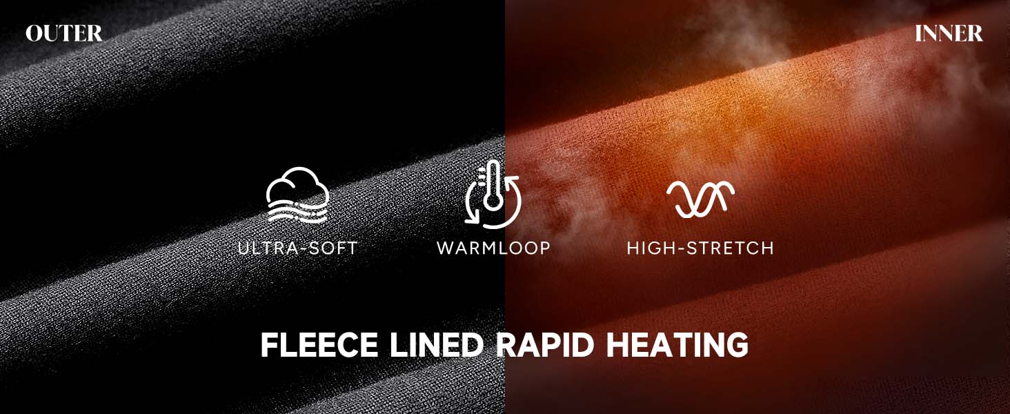 Thermal Underwear Set for Women Fleece Lined Long Johns