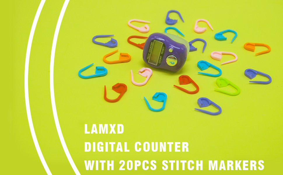 LAMXD Knit Counter Knitting Crochet Stitch Marker Row Counter,Finger