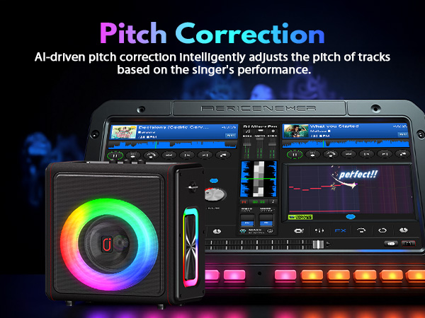 MS75 & D33T Karaoke Machine Combo - Portable Bluetooth Speakers With Microphone For Adults Kids B 358597