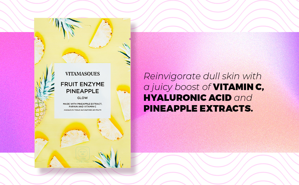 Vitamasques Pineapple Face Sheet Mask 7 Pack Boost Skins