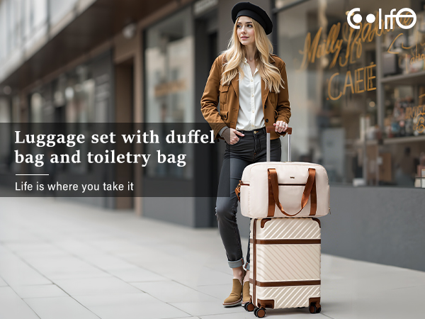 Leather_oil_case and spice_caseセット Amazon.com | Coolife Luggage Set Suitcase Carry On Luggage