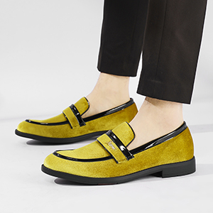 Mens Velvet Leather Loafer Designer Party Wedding Prom Dress Shoe Modern Casual Slip on Casual