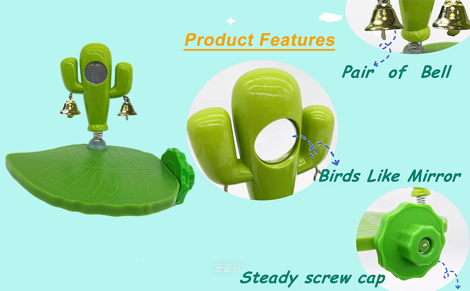 Bird Training Platform, Entertainment Stand with Mirror Bell