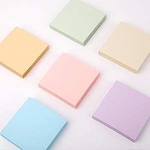 Super Sticky Notes, 600 Sheets Self-Sticking Notes for Walls Desktop Monitors and Fridge, Multi Use Sticky Notes in Pastel Colour for Organization and to Do Lists, 6 Pack 11 post it notes set