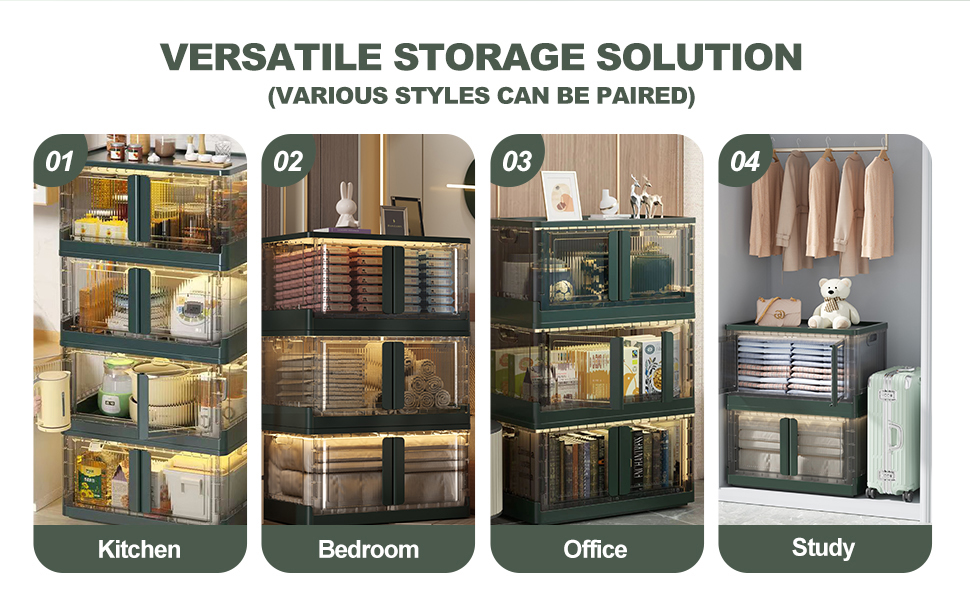 Storage Bins With Lids Folding Storage Boxes With Wheels, Collapsible