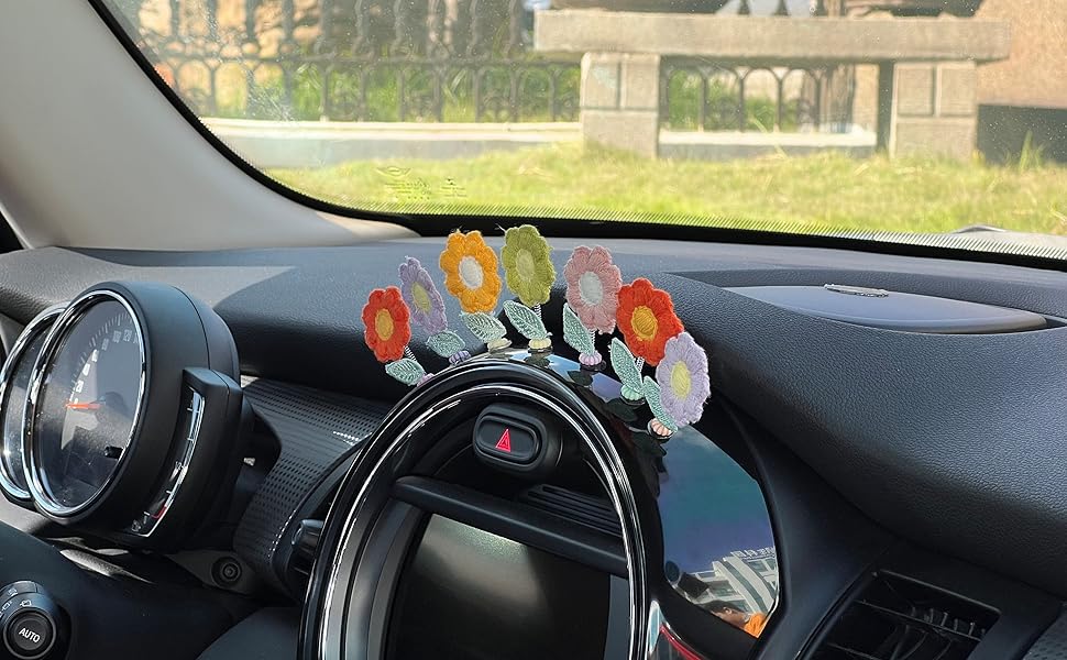 andorelse Cute Crochet Sun Flowers Shaking Bobbleheads for