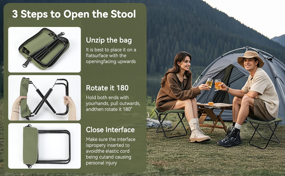 folding collapsible portable camping telescopic fishing stool chair