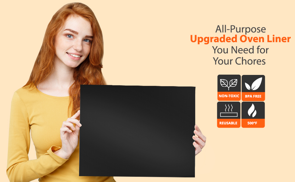 Eenyaa Large Oven Liners Extra Thick 0.30 mm Heavy Duty Silicone Oven