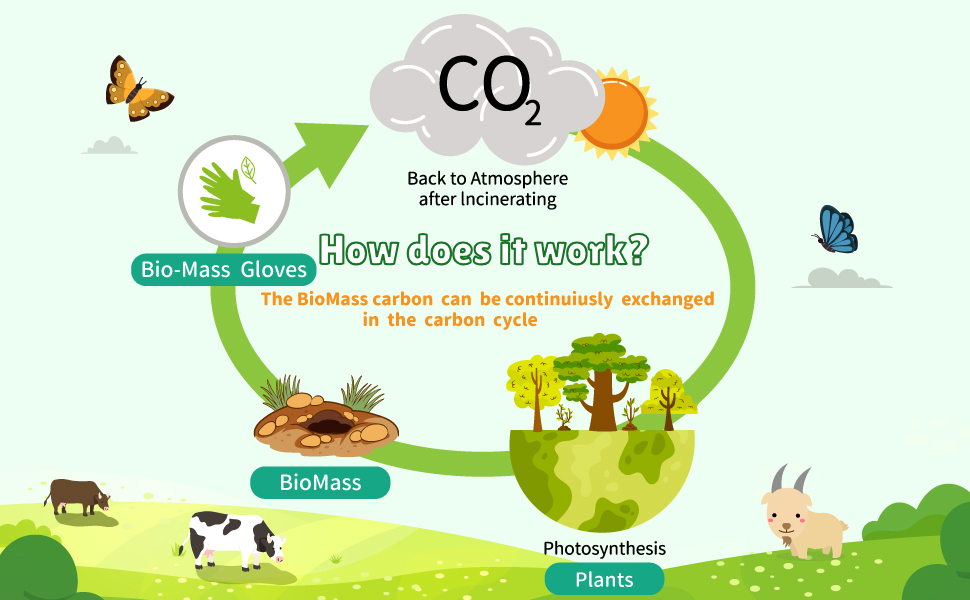 vinyl nitrile disposable gloves eco system environmental freindly low carbon footprint