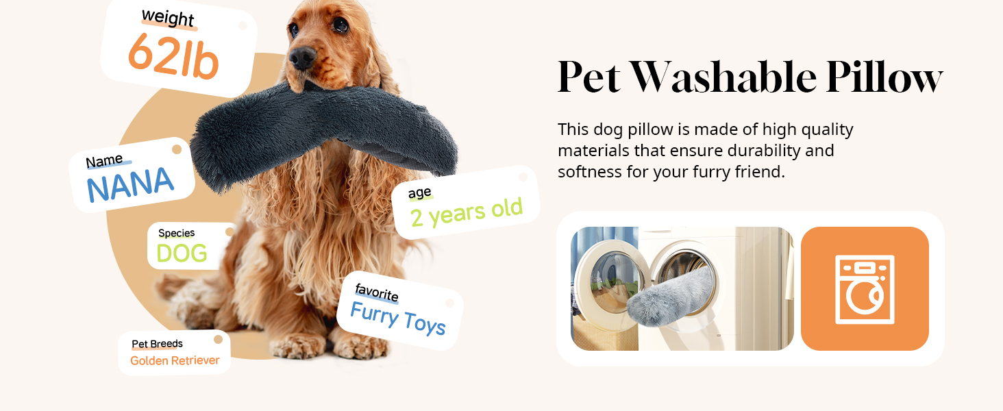HOMBYS Soft Faux Fur Calming Pet Pillow for Large & Medium Dogs (Dark Grey, 25"x8"x4")  
HOMBYS Machine Washable Dog Pil 3def2c03 8964 4eb0 Be0e 6201e9405fe9. CR0,0,1464,600 PT0 SX1464 V1