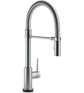 Delta Faucet Trinsic Touch Kitchen Faucet with Touchless Technology, Brushed Nickel Pro Commercia...